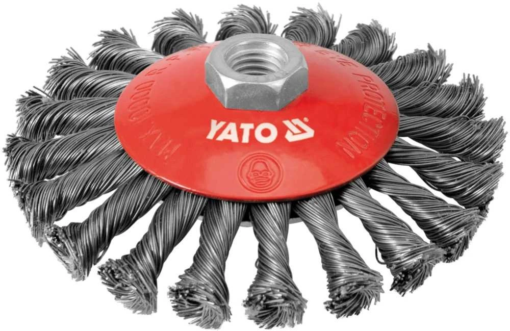 Yato Toya Sa Poland Šepetys vielinis susuktas lėkštės tipo | nerūdijantis plienas | INOX | M14 | 125 mm (YT-4764)