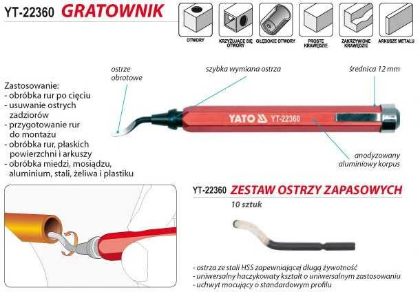 Yato Toya Sa Poland Šerpetų šalinimo nuo briaunų įrankis (YT-22360)