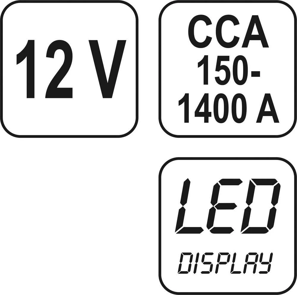 Skaitmeninis akumuliatoriaus testeris 12V YT-8311
