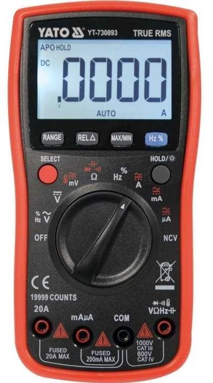 Toya Sa Poland Skaitmeninis daugiafunkcinis testeris | TRUE RMS | (9999 AUTO LCD (YT-730893)