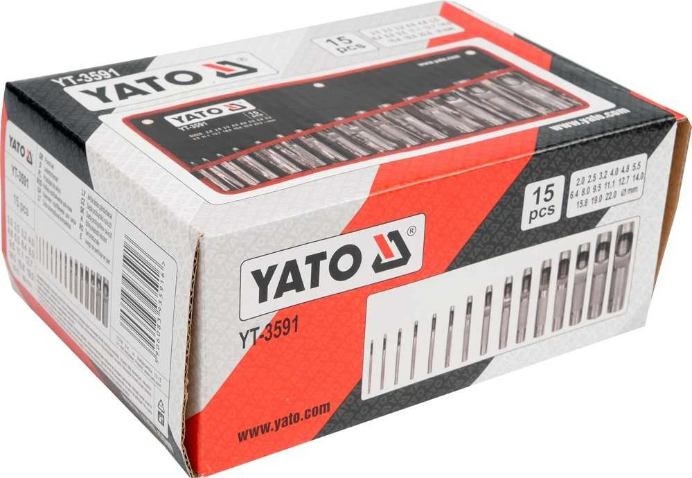 Skylamušiai odai Yato YT-3591; 2-22 mm; 15 vnt.