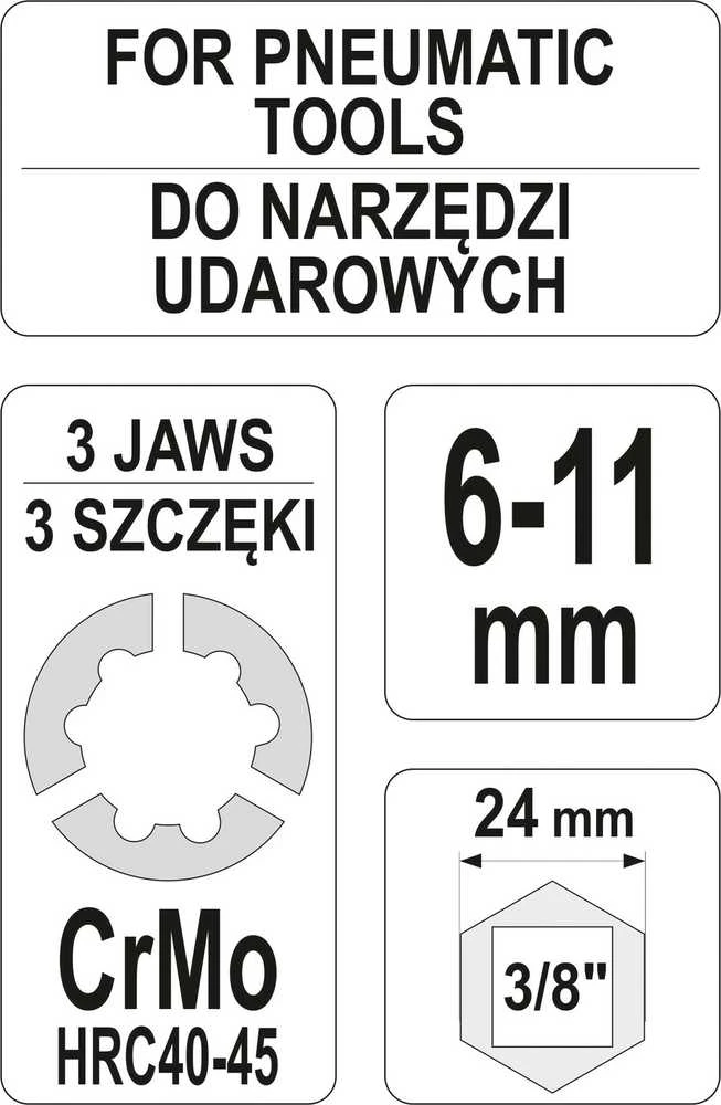 Toya Sa Poland Smeigių išsukėjas | 6-11 mm (YT-06255)