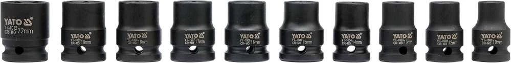 YATO smūginių antgalių rinkinys 1/2" 10 vnt. 10-22 mm 1025