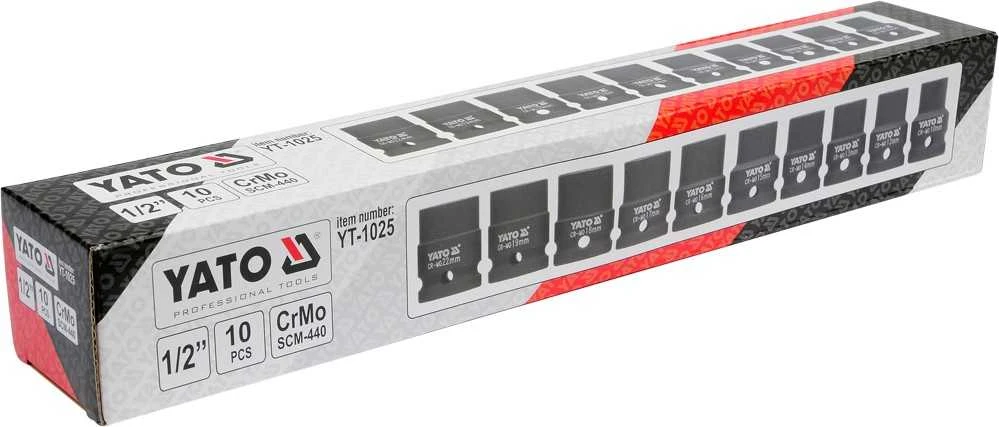 YATO smūginių antgalių rinkinys 1/2" 10 vnt. 10-22 mm 1025