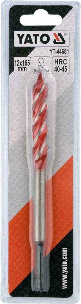 Toya Sa Poland Spiralinis grąžtas medžiui | su hex (1/4") galu | 12 mm (YT-44681)