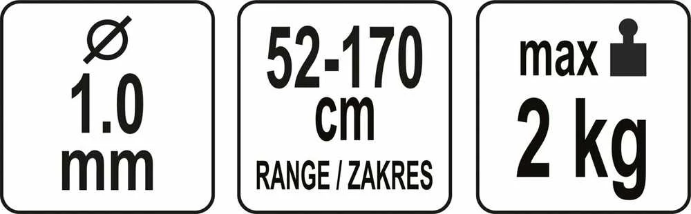 Yato Toya Sa Poland Spyruoklinis trosas įrankiams | apsauga nuo kritimo | 52–170 cm | 2kg (YT-74008)