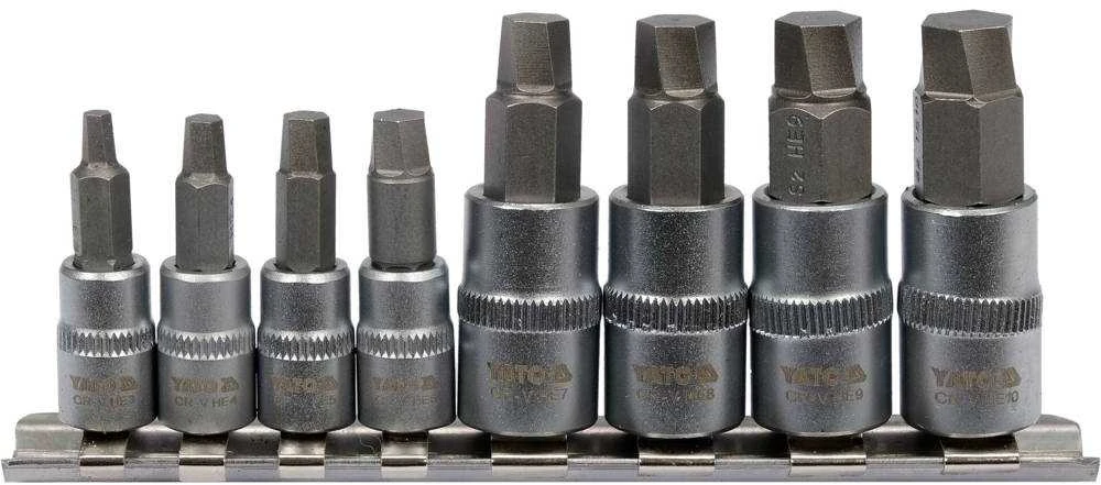 Toya Sa Poland Sraigtiniai ištraukikliai | pažeistam hex | 6.3 mm (1/4") / 10 mm (3/8") | 3 - 10 mm | 8 vnt. (YT-04580) (Pažeista pakuotė)