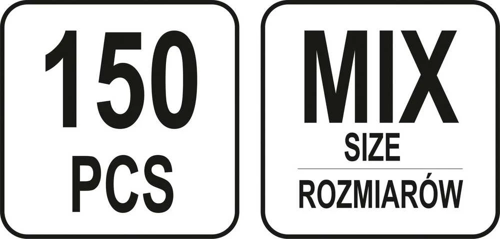 Yato Toya Sa Poland Srieginės kniedės | plieninės | M3-M10 | 150 vnt. (YT-36481)