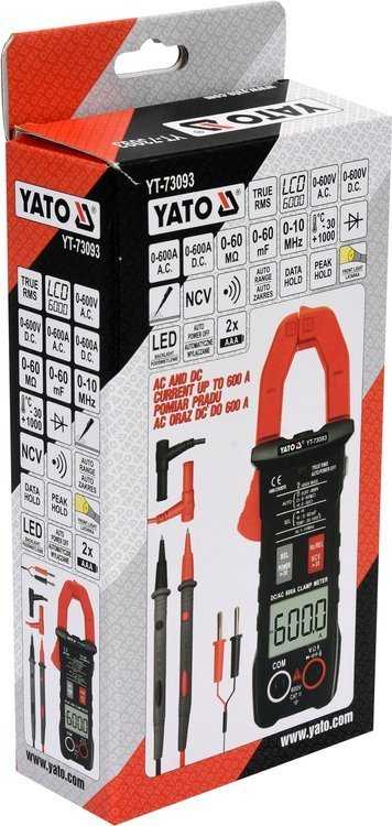 YATO srovės matavimo replės TRUE RMS AC / DC 600A