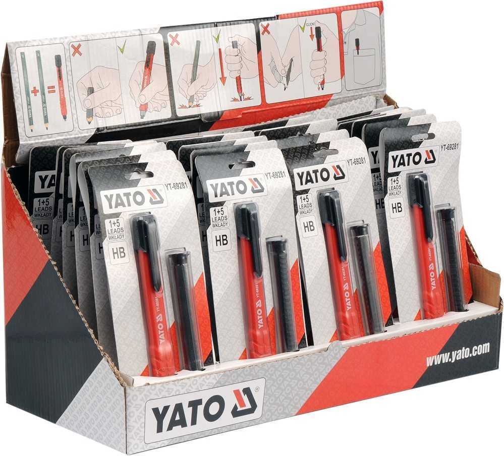 Yato Toya Sa Poland Staliaus pieštukas automatinis su 6 grafito šerdelėmis (YT-69281)