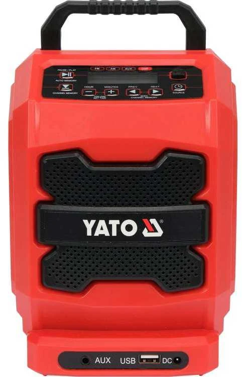Yato Toya Sa Poland Statybinis radijas – 18 V akumuliatorius + 230 V, FM/AM/Bluetooth/AUX (YT-82940)