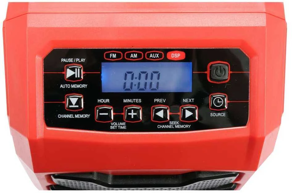 Yato Toya Sa Poland Statybinis radijas – 18 V akumuliatorius + 230 V, FM/AM/Bluetooth/AUX (YT-82940)
