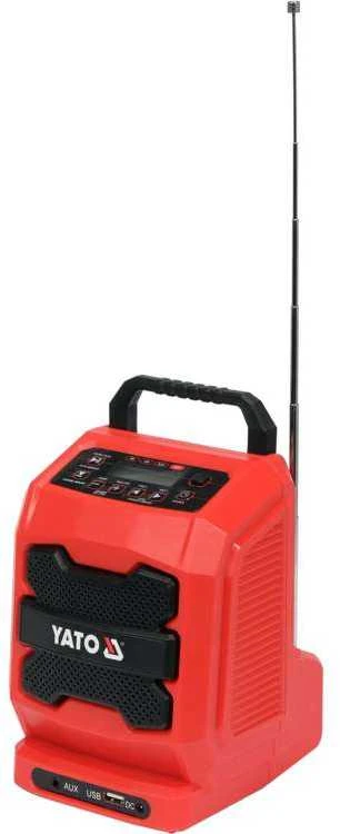 Yato Toya Sa Poland Statybinis radijas – 18 V akumuliatorius + 230 V, FM/AM/Bluetooth/AUX (YT-82940)