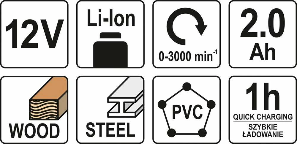 Tiesinis pjūklas Yato 12V LI-ION 82904