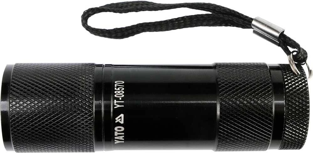 YATO LATARKA aliumininės 9-LED Juoda
