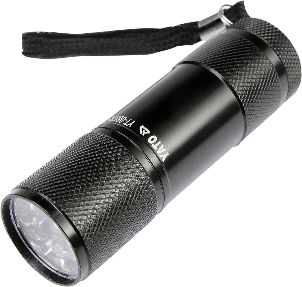YATO LATARKA aliumininės 9-LED Juoda