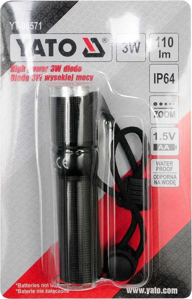 Toya Sa Poland YATO LATARKA METALOWA Z DIODĄ CREE 100x25mm