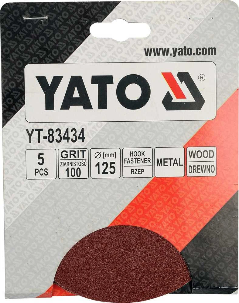 Yato Toya Sa Poland Švitrinis popierius prilimpantis 125mm (Velcro) 5 vnt/pak. P100 (YT-83434)