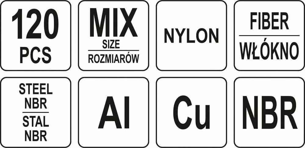 YATO PODKŁADKI DO KORKÓW SPUSTOWYCH 120szt.