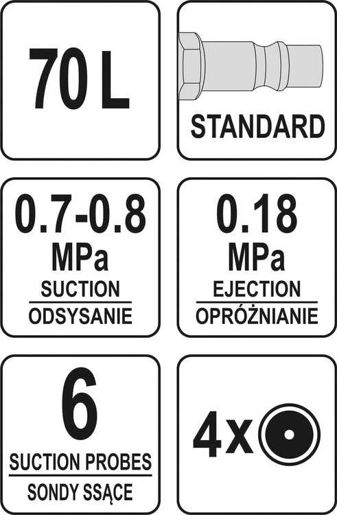Toya Sa Poland YATO KITCHEN PNEUMATINĖ SIurbimo mašina 65 + 5L