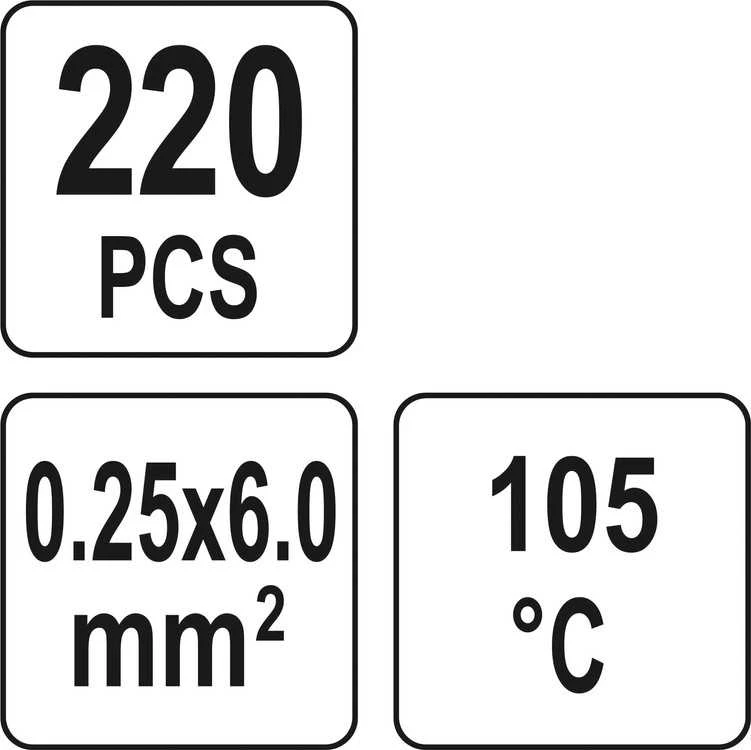 YATO TERMISUSIANČIOS SUSITARIANČIOS MARŠKINĖLIAI SU KAINA 0,25-6 mm2 220 vnt.