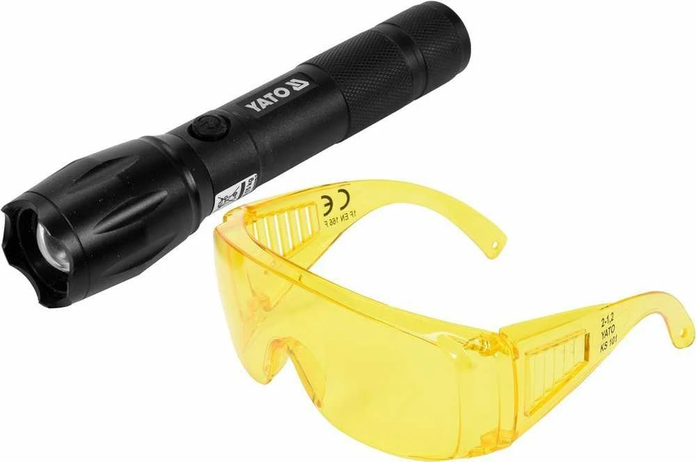 Yato Toya Sa Poland UV žibintuvėlis akumuliatorinis | LI-ION 3.7V | 1500 mAh + akiniai (YT-08587)