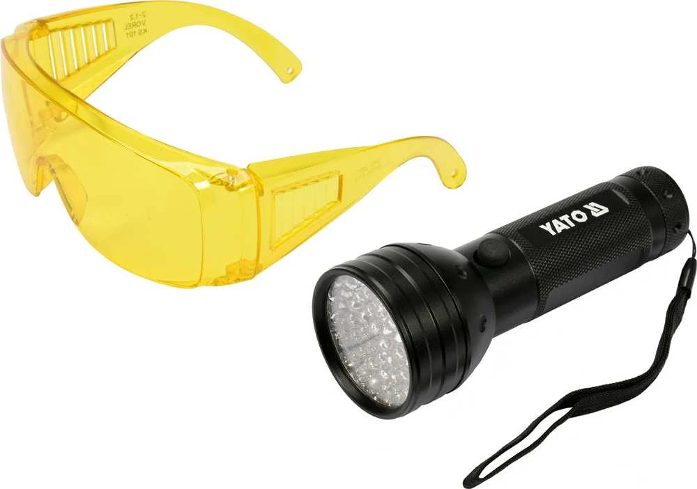 Yato Toya Sa Poland UV žibintuvėlis ir akiniai kondicionavimo sistemos nuotėkio aptikimui | UV 21 LED (YT-08581)