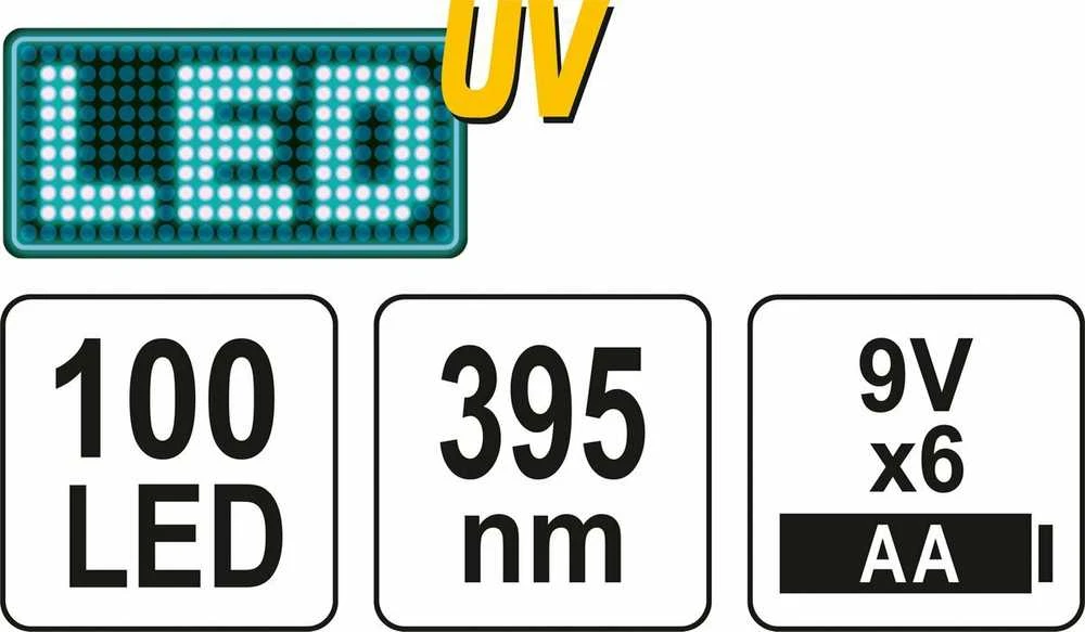 YATO UV 100 LED žibintuvėlis + AKINIAI