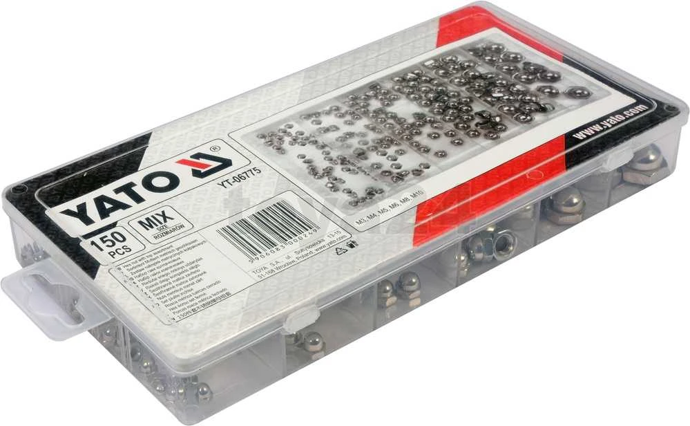 Toya Sa Poland YATO METRIC UŽDARYTA/KANTELĖS VERŽŠLĖS RINKINYS 150 vnt. M3, M4, M5, M6, M8, M10