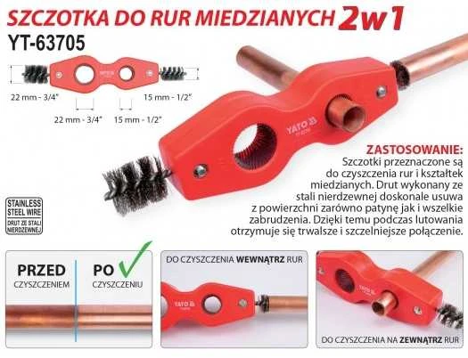 YATO šepetėlis VARiniams VAMZDŽIAMS 2 in 1 FI15/22mm