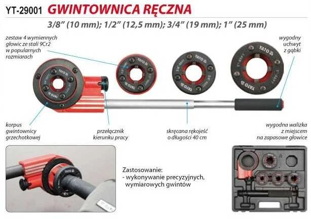 Rankinis sriegiklis Yato-YT 29001; 4 vnt.