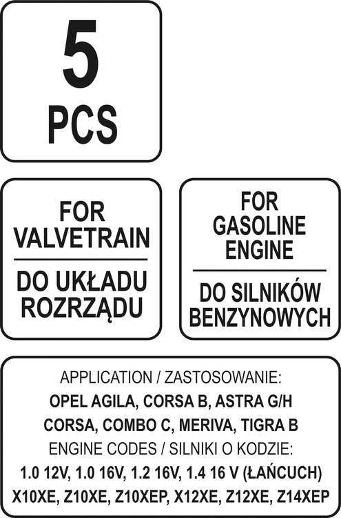 Toya Sa Poland Variklio fiksavimo įrankių rinkinys | Opel (YT-06002)