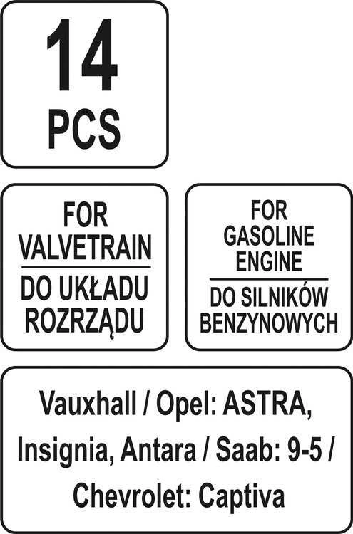 Yato Toya Sa Poland Variklio fiksavimo įrankių rinkinys | Opel / Saab / Chevrolet (YT-06027)