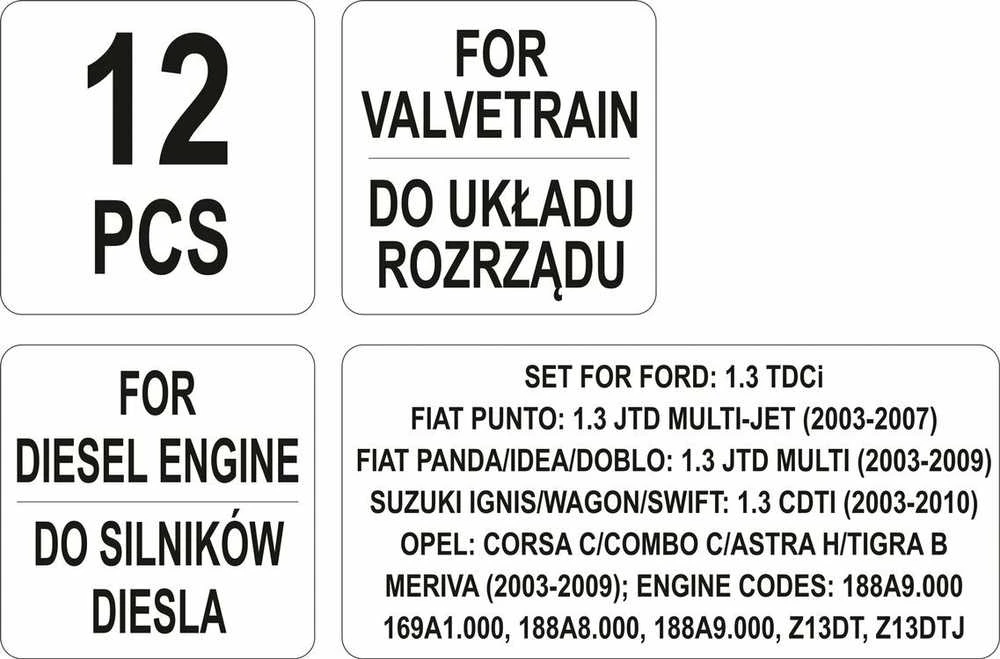 Yato Toya Sa Poland Variklio fiksavimo įrankių rinkinys | Opel / Suzuki / Fiat (YT-06003)