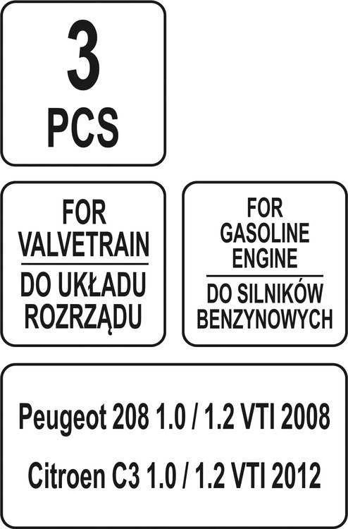 Toya Sa Poland Variklio fiksavimo įrankių rinkinys | Peugeot, Citroen 1.0–1.2 VTi benzinas (YT-06023)