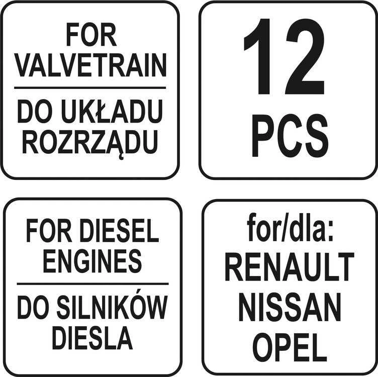 Yato Toya Sa Poland Variklio fiksavimo įrankių rinkinys | Renault / Nissan / Opel (YT-06006)