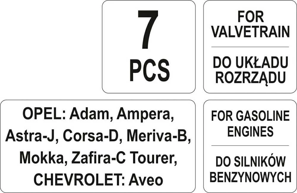 Yato Toya Sa Poland Variklio fiksavimo rinkinys | Opel/Vauxhall, CHEVROLET 1.0/1.2/1.4 (YT-06009)