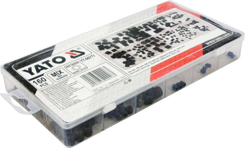 Yato Varžtelių be galvutės rinkinys Hex, 160 vnt., YT-06777