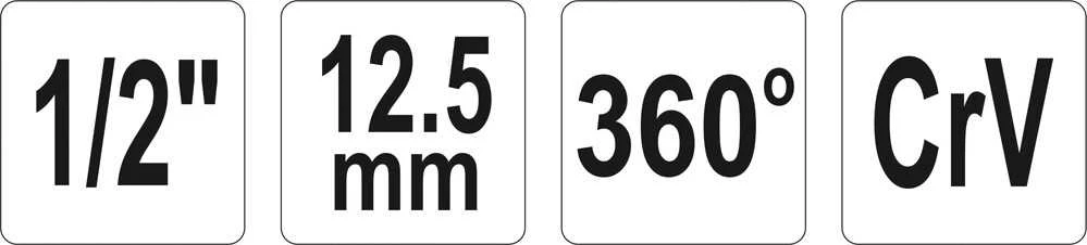 YATO KĄTOMIERZ DO DOKRĘCANIA ŚRUB 1/2" 360`