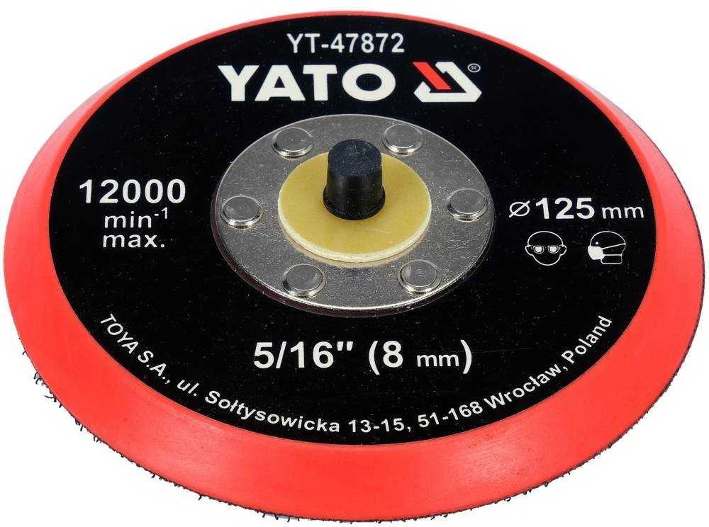 YATO DISKAS / POLIRAVIMO PLOKŠTELĖ SU VELCRO 125mm 5/16"