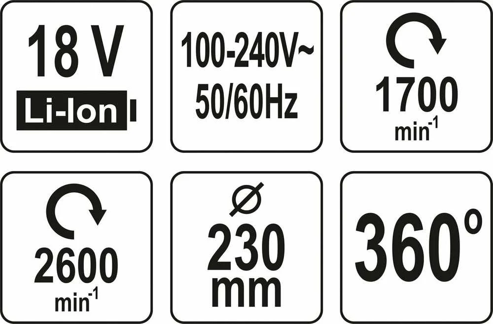 YATO HIBRIDINIS VENTILIATORIUS 18V / 240V BE Akumuliatoriaus IR Įkroviklio