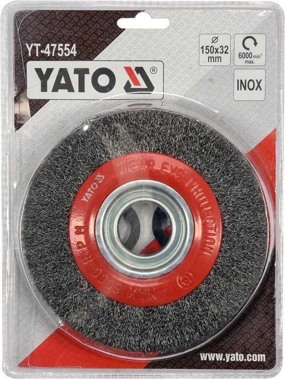 YATO SZCZOTKA TARCZOWA 150x32mm INOX
