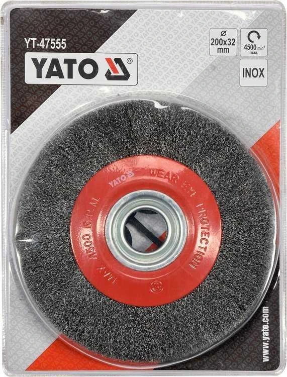 YATO SZCZOTKA TARCZOWA 200x32mm INOX