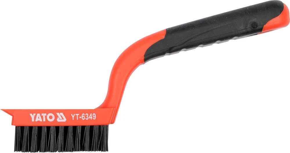 Toya Sa Poland Šepetys vielinis,nailoninis,išlenkta plastik.rankena,5 eilutės s