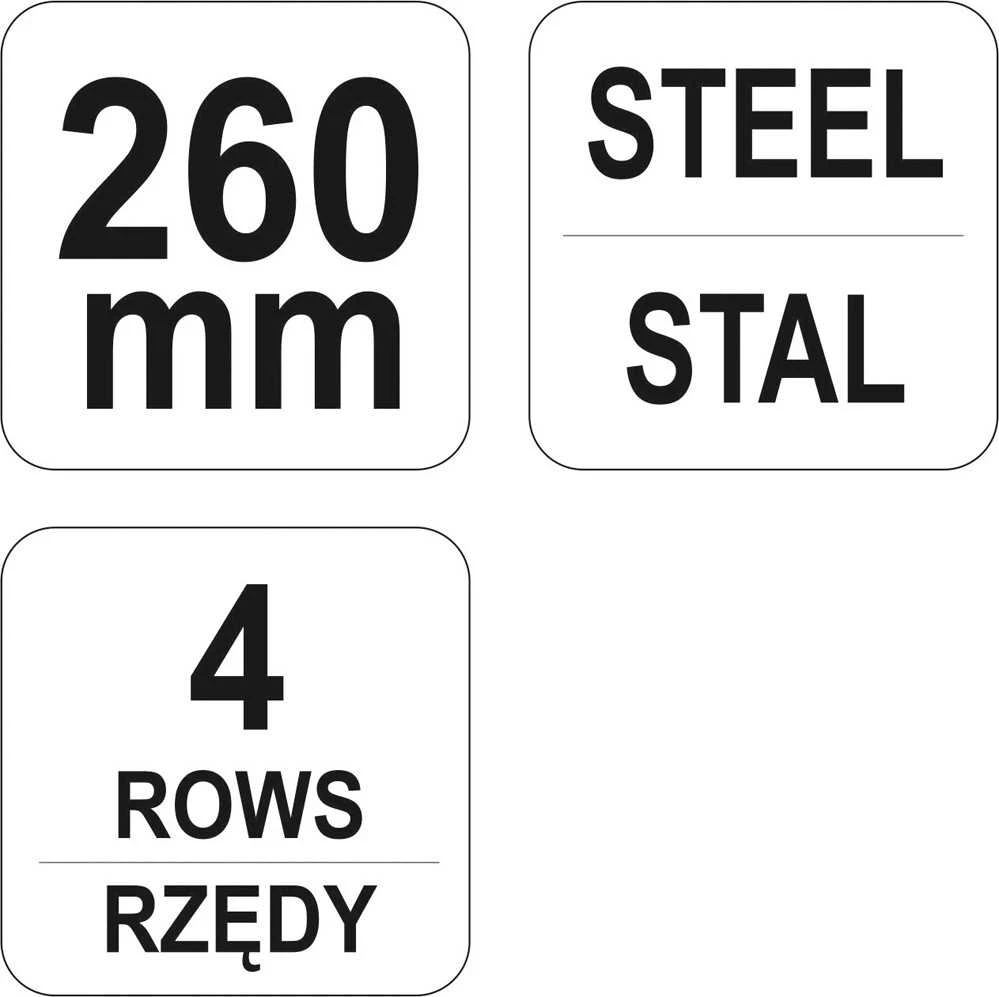 YATO SZCZOTKA DRUCIANA 4-RZĘDOWA PLASTIKOWA RĄCZKA, DRUT STALOWY 6332
