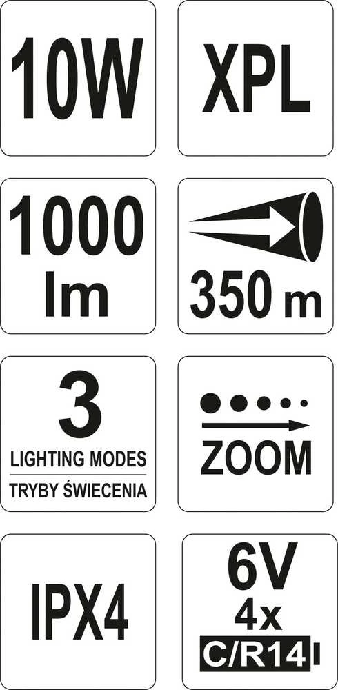 Yato Toya Sa Poland Žibintuvėlis XP-L CREE 10W, 254X46MM (YT-08567)