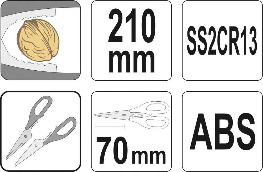 Toya Sa Poland Žirklės virtuvinės sudedamos | 2CR13 (YG-02366)