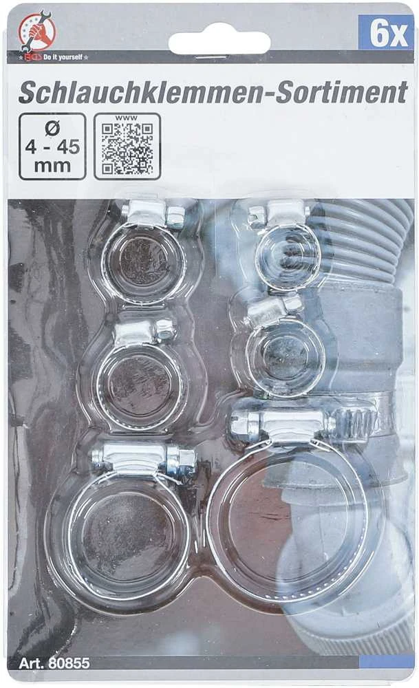 Bgs Technic Žarnų sąvaržų asortimentas | Ø 4-45 mm | 6 vnt. (80855)