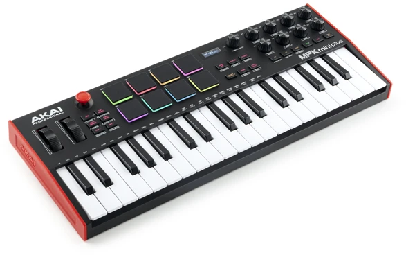 AKAI MPK Mini Play MK3 klaviatūra, juoda/raudona