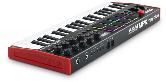 AKAI MPK Mini Play MK3 klaviatūra, juoda/raudona